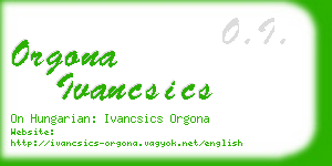 orgona ivancsics business card